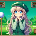 ゴルフゲーム風の小さな女の子 2枚目