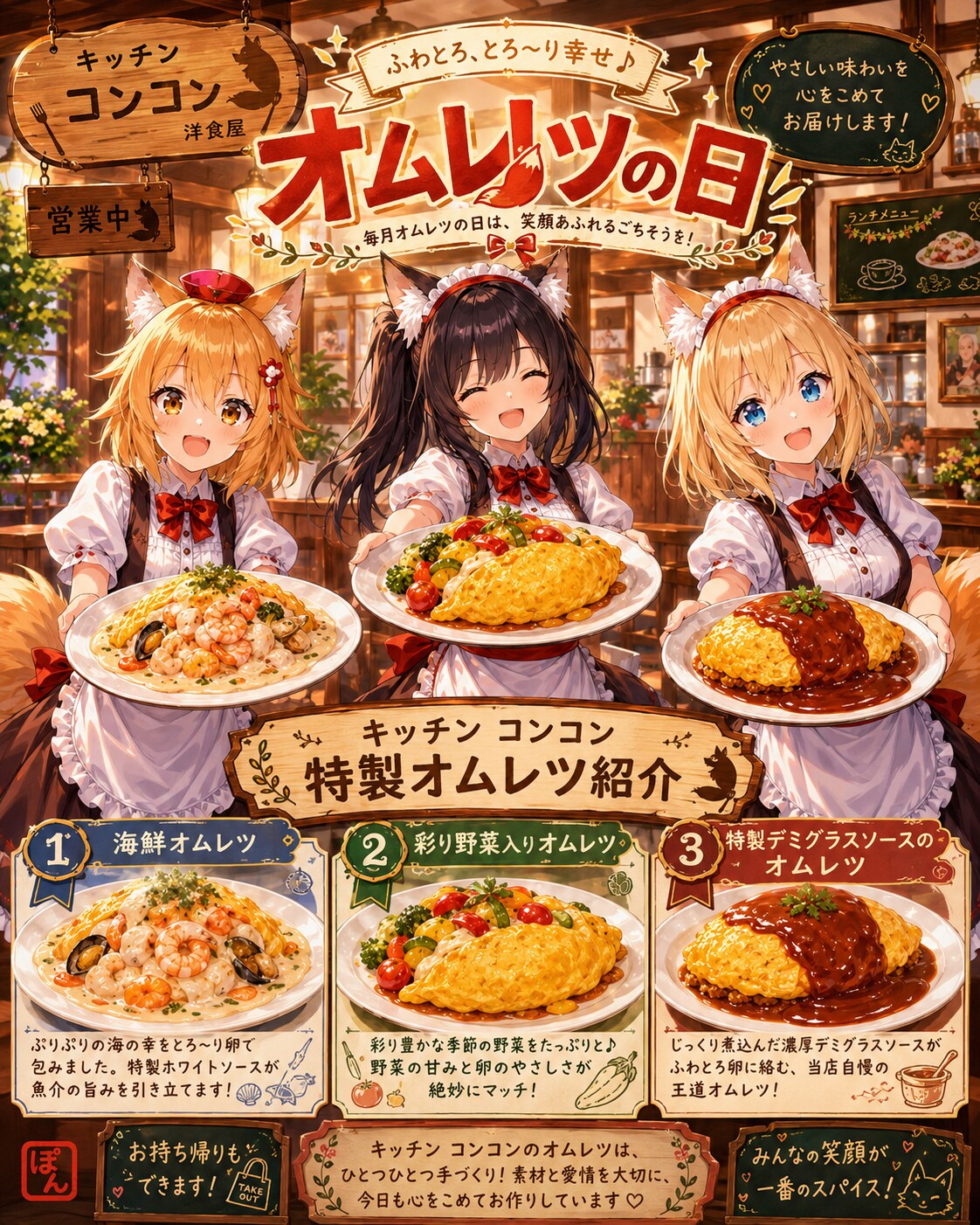 今日はオムレツの日 | の人気AIイラスト・グラビア