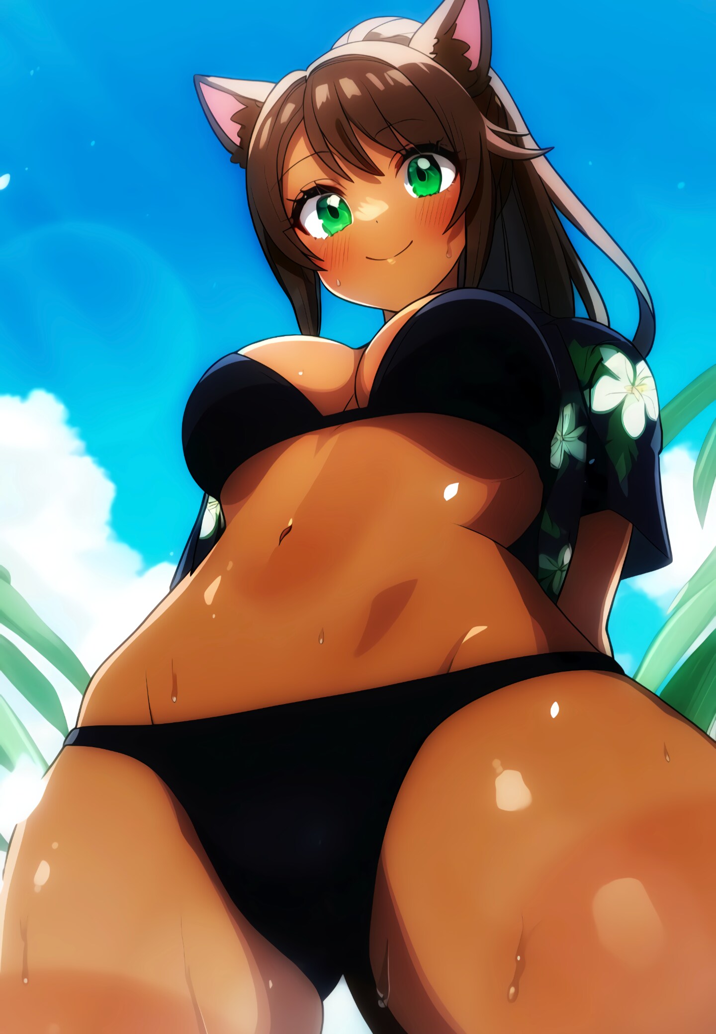 ミコッテちゃん　夏　海　水着