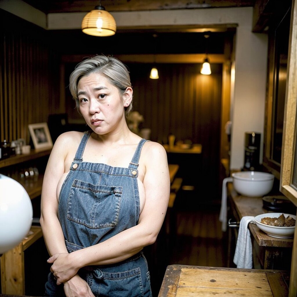 【 裸エプロン      売上不振に悩む 定年で居酒屋起業した夫婦の会話】