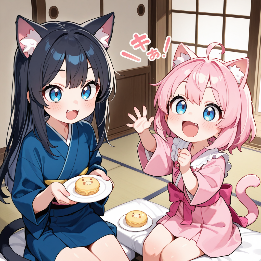 みことちゃんに色々食べさせてもらっているねこちゃん