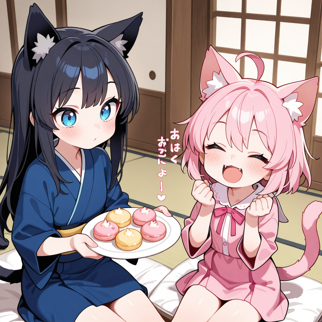 みことちゃんに色々食べさせてもらっているねこちゃん