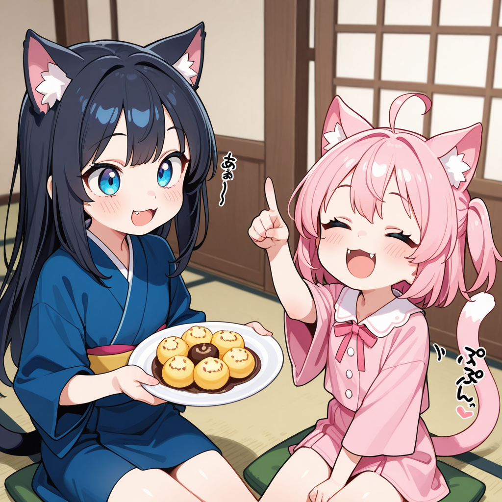 みことちゃんに色々食べさせてもらっているねこちゃん