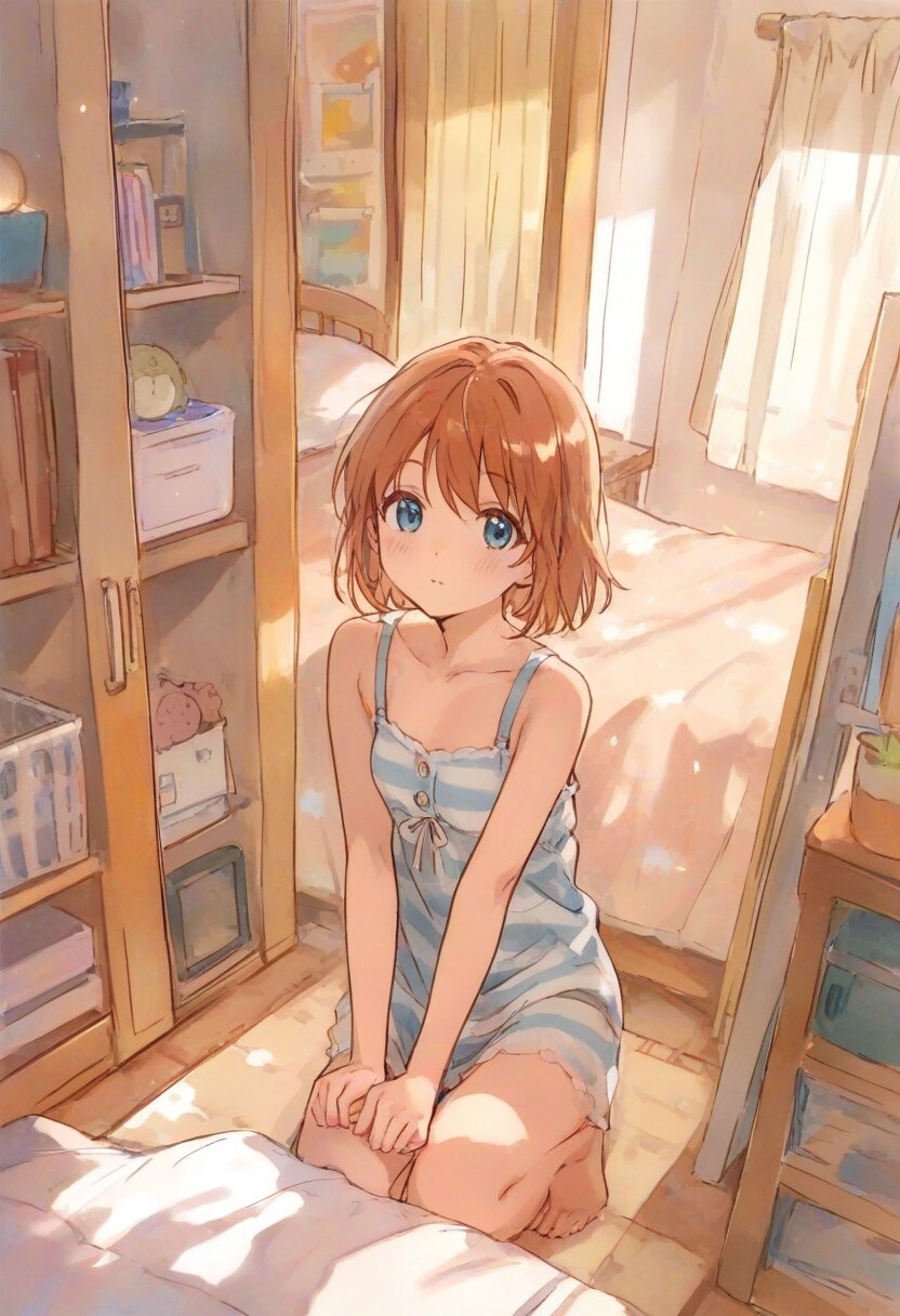 少女の部屋(水彩タッチ)(143)