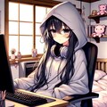 PCに夢中な女の子 4枚目
