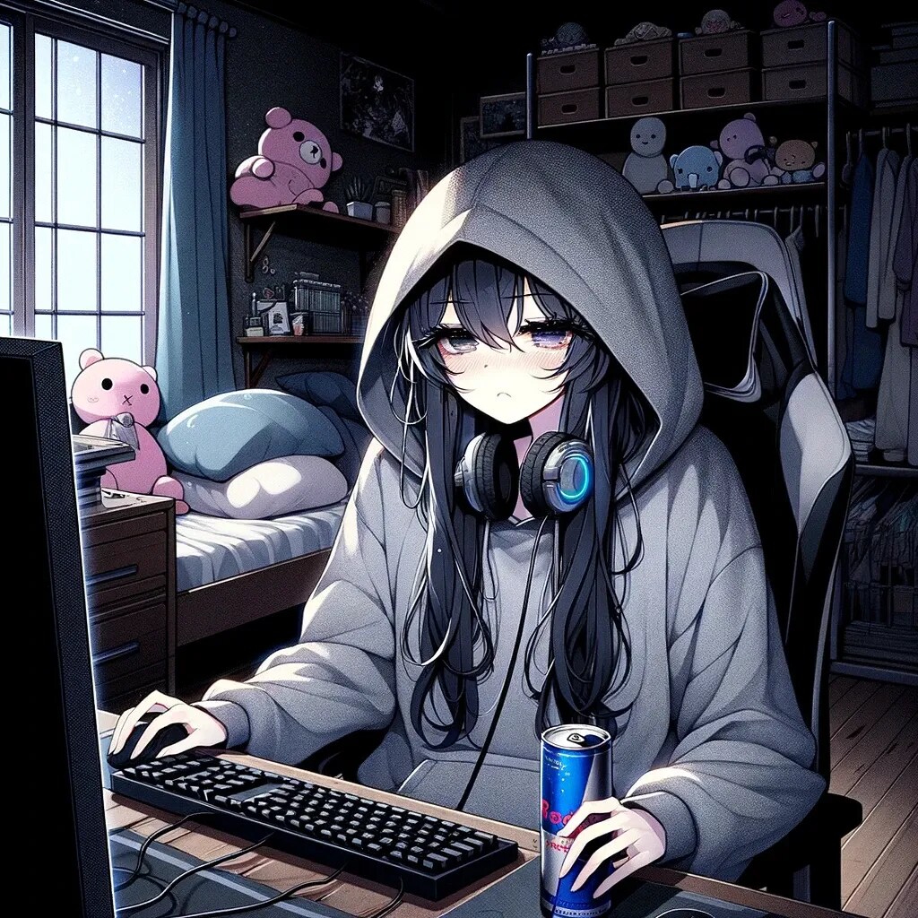 PCに夢中な女の子