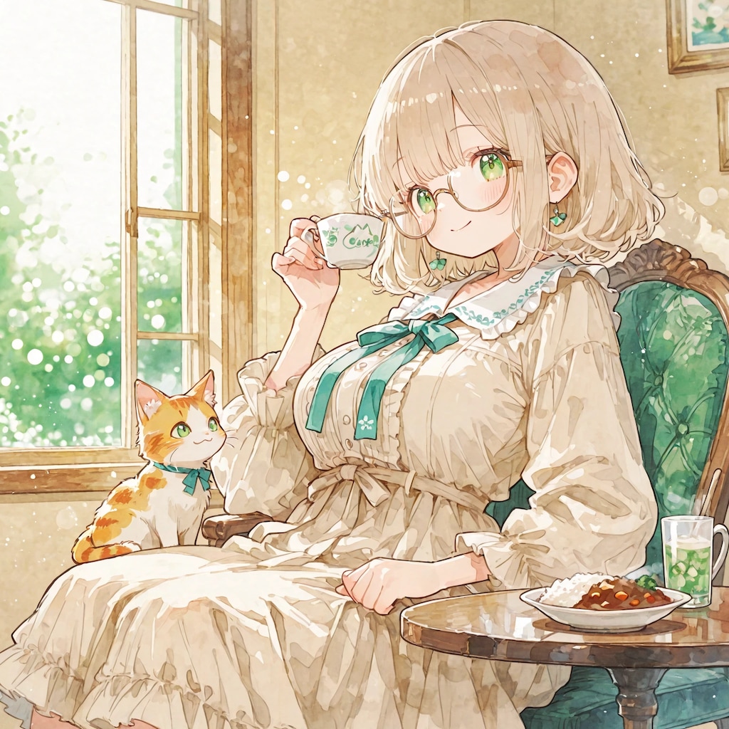 眼鏡っ娘とカレーライス