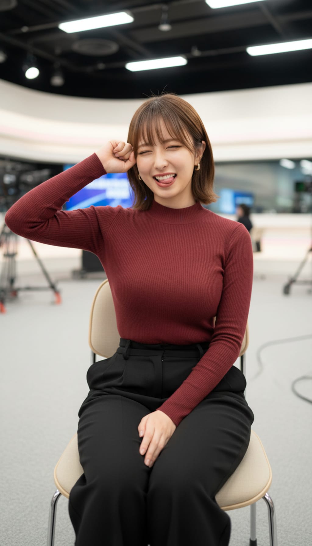 地方アナのテヘペロ