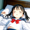 ベッドで疲れて寝ちゃったセーラー服ちゃん 2枚目