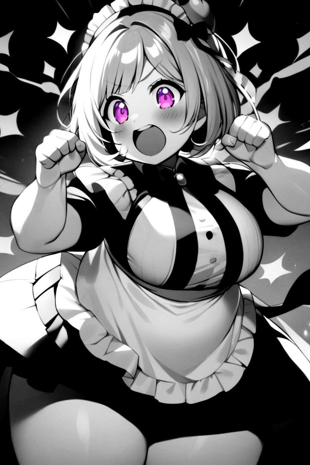 ぽっちゃりメイドのモノクロちゃん