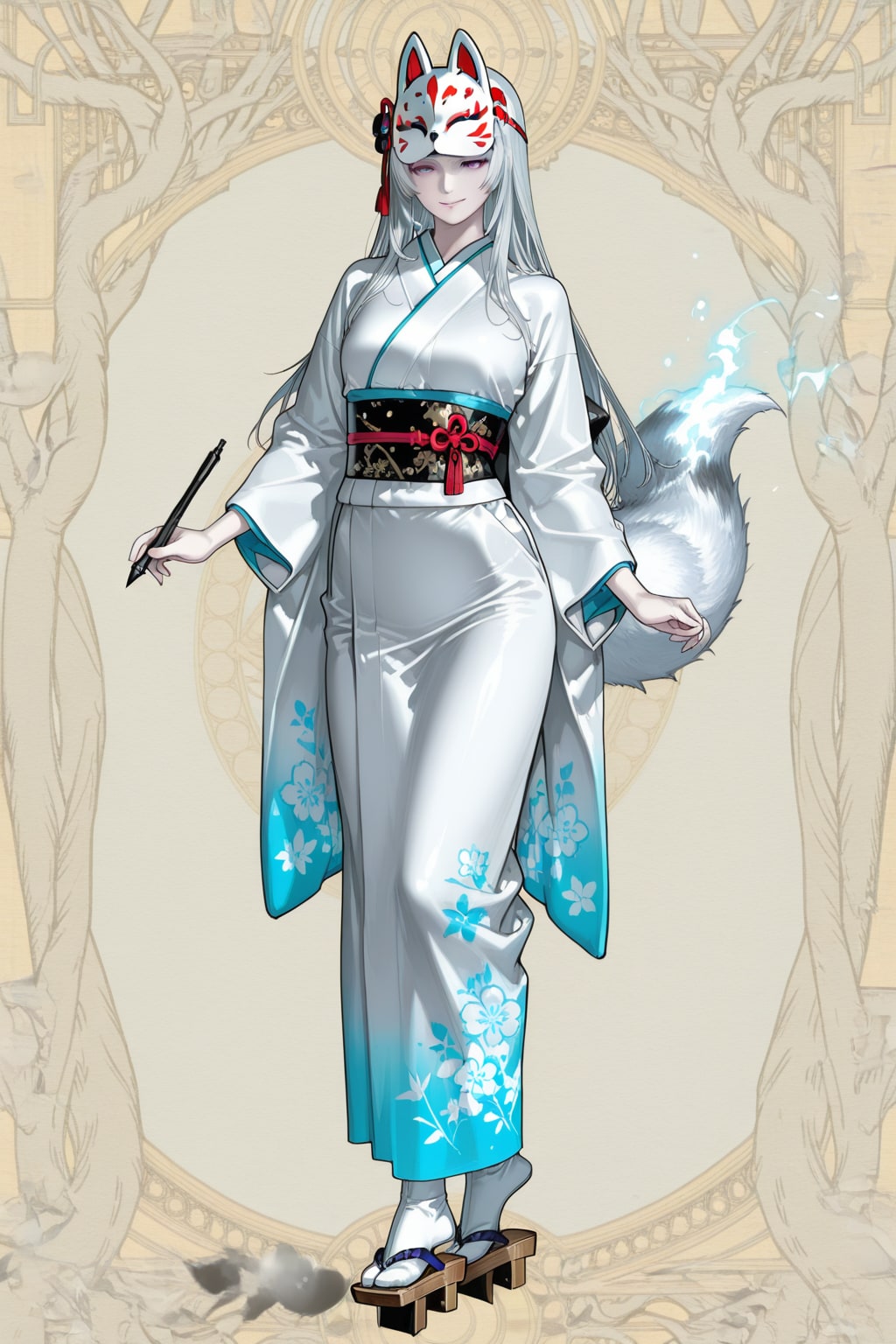 白狐のお面の女性 | の人気AIイラスト・グラビア