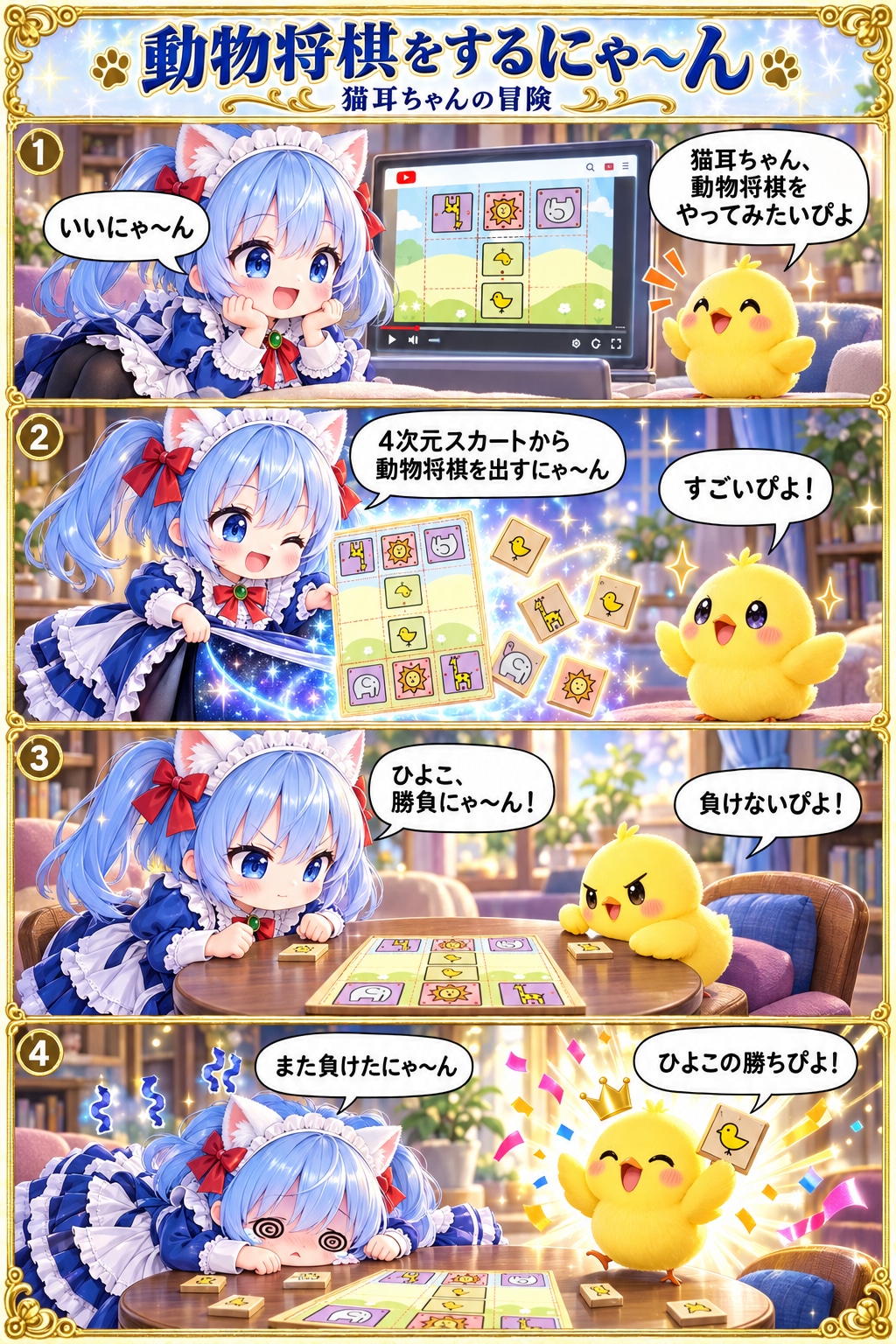 動物将棋をするにゃ〜ん