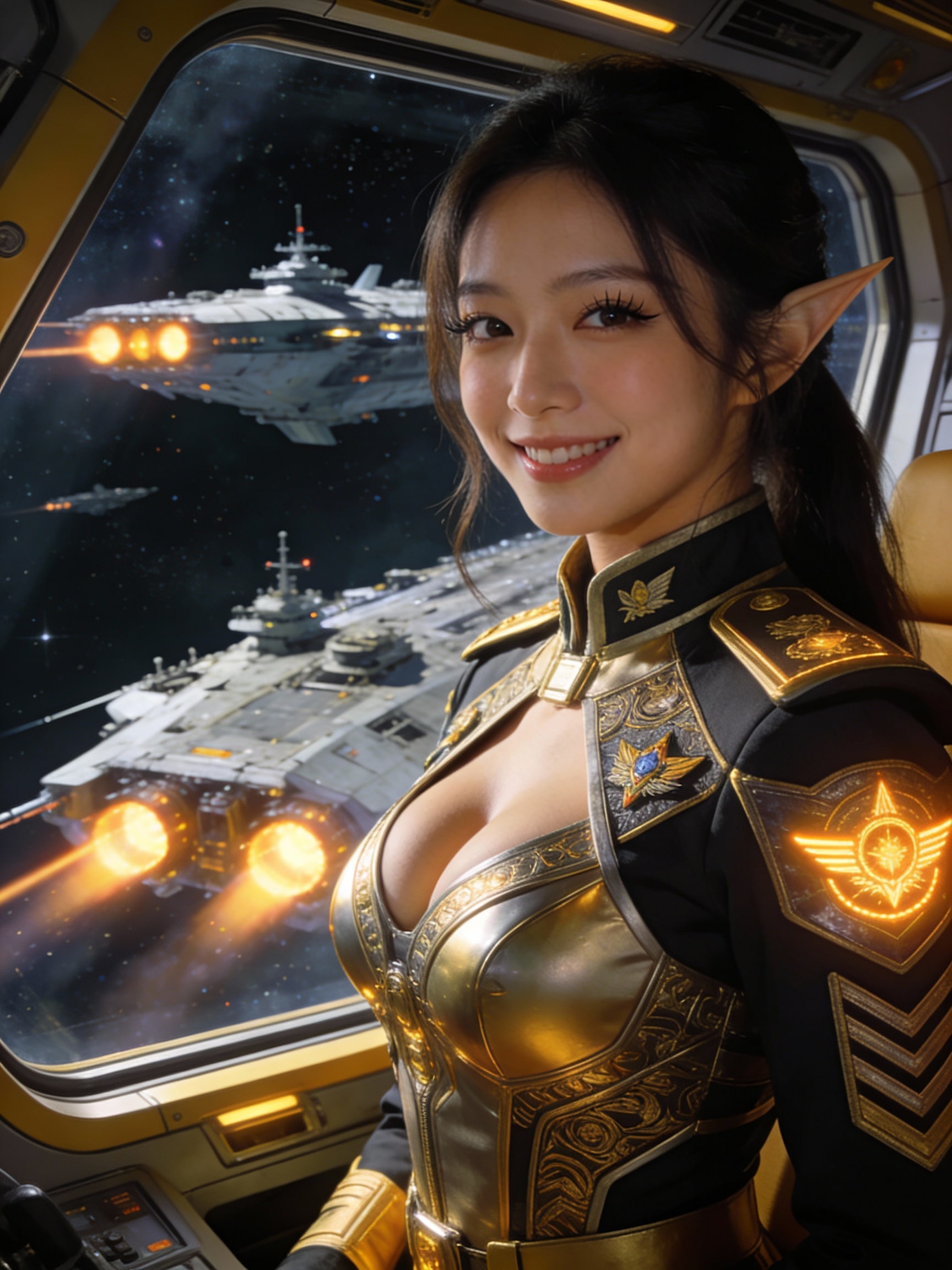 アジア人風エルフアドミラル | の人気AIイラスト・グラビア