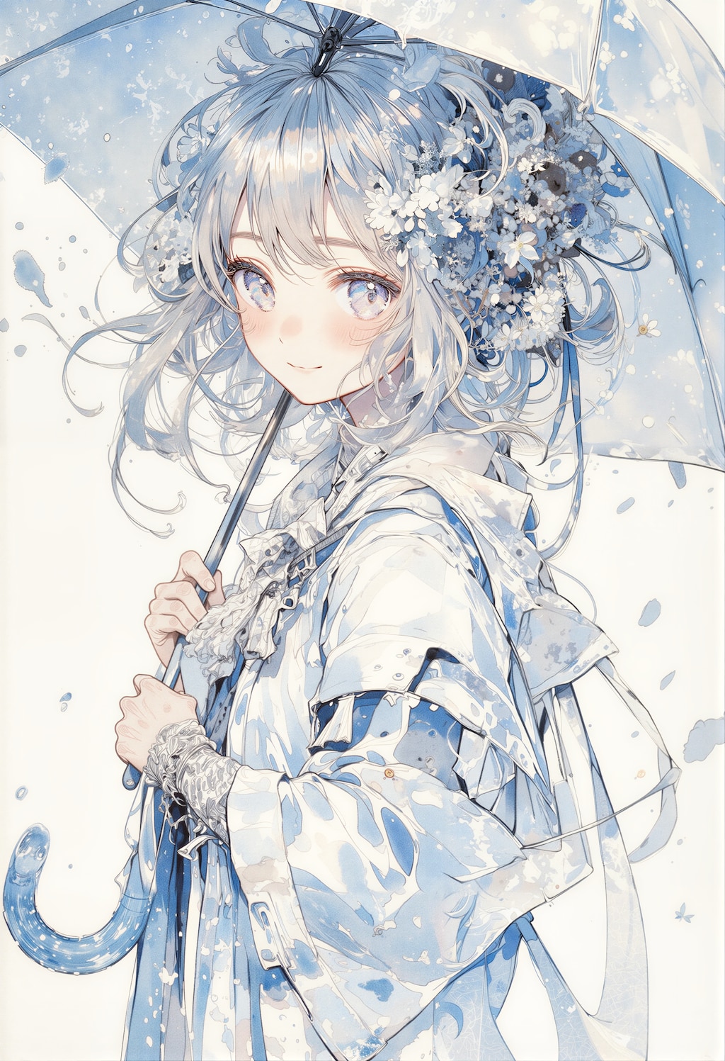 傘をさす女の子 3