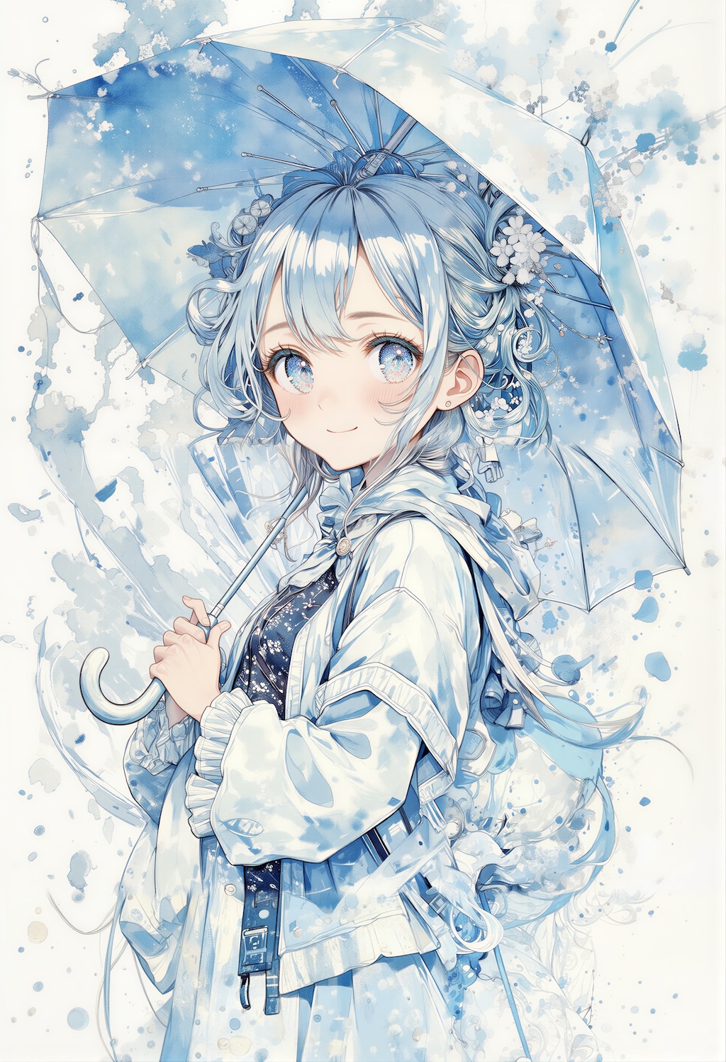 傘をさす女の子 3