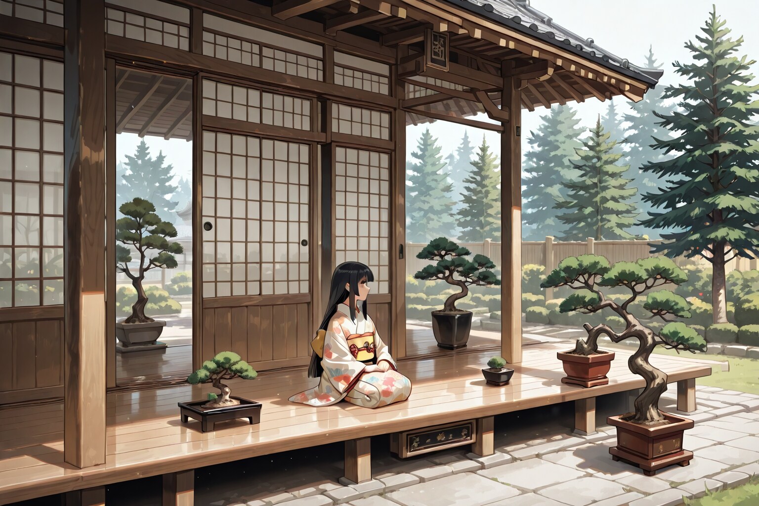 盆栽の家に住んでる女の子
