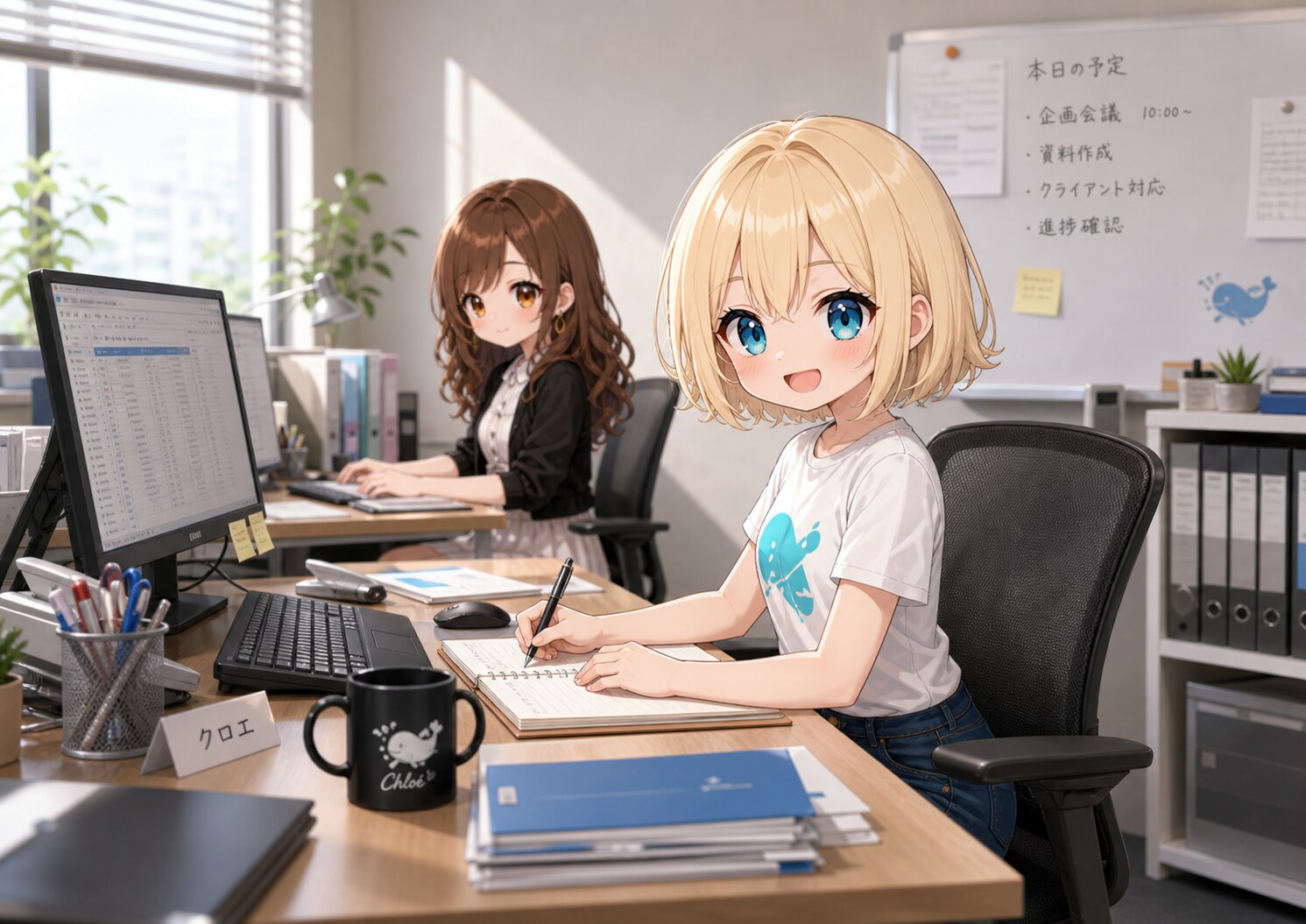 ひなとクロエの仕事シーン
