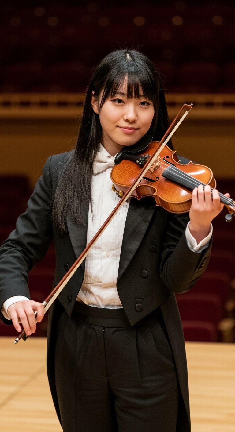 リアルタキシード女子のバイオリン演奏