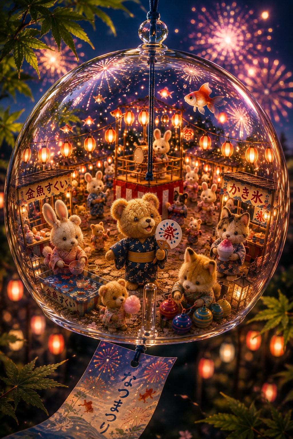 『風鈴の中の、ぬい達の夏祭り』
