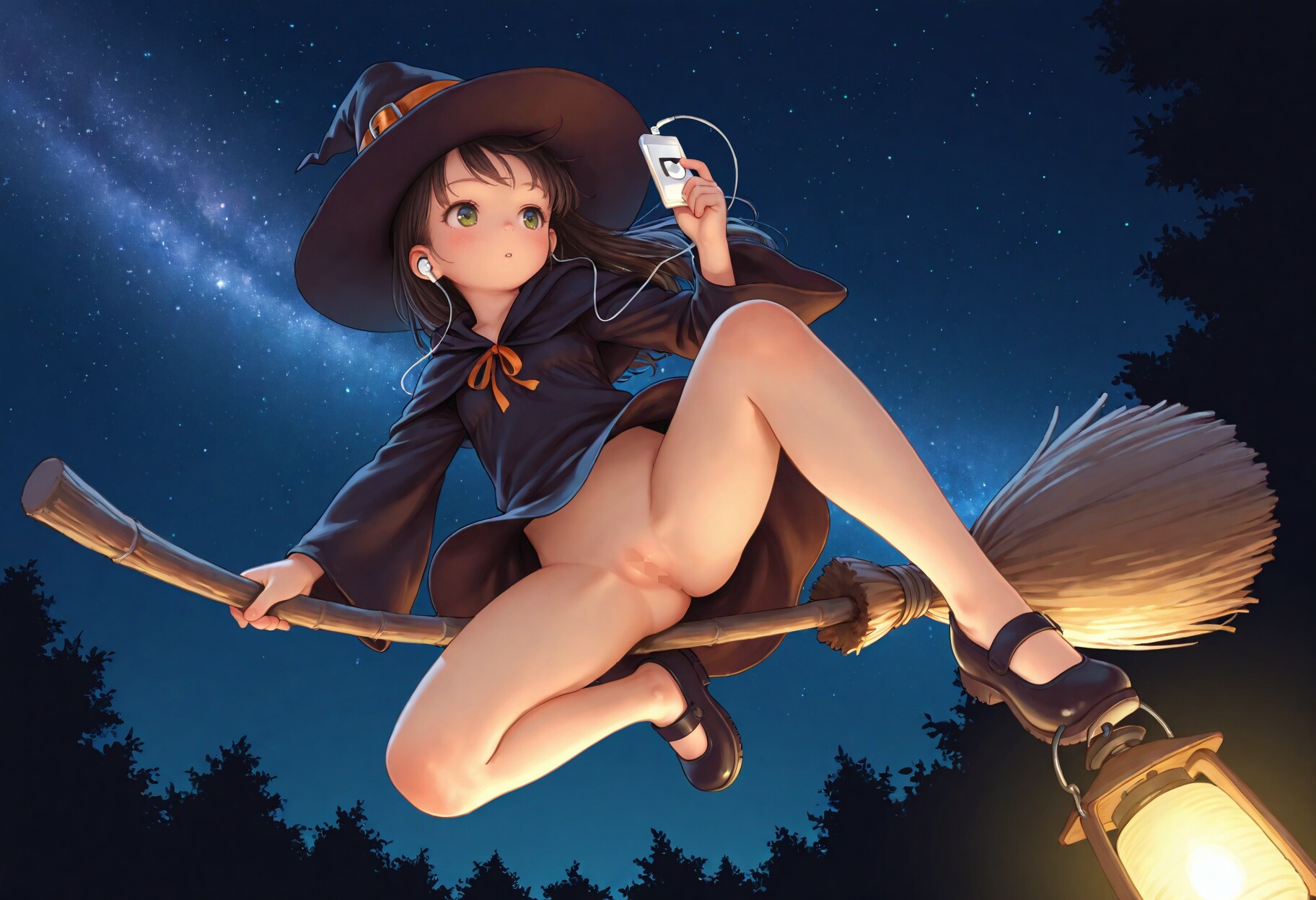 音楽を聴く魔女っ子ちゃん3