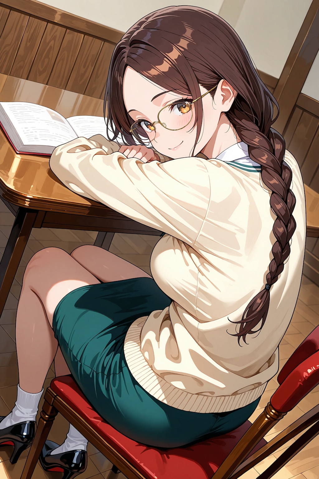 後ろ姿の栞原さん