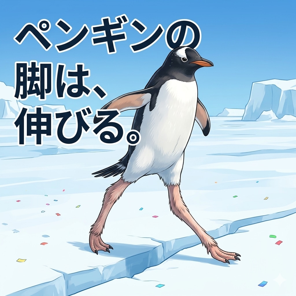 ペンギンの脚は長い