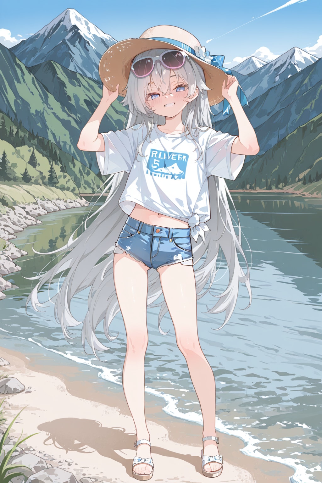 夏の銀髪ちゃん