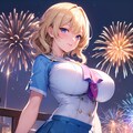 花火とおっぱい少女 2枚目