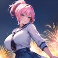 花火とおっぱい少女 3枚目