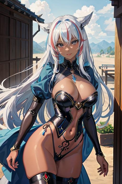 カラフルな褐色ファンタジーギャル