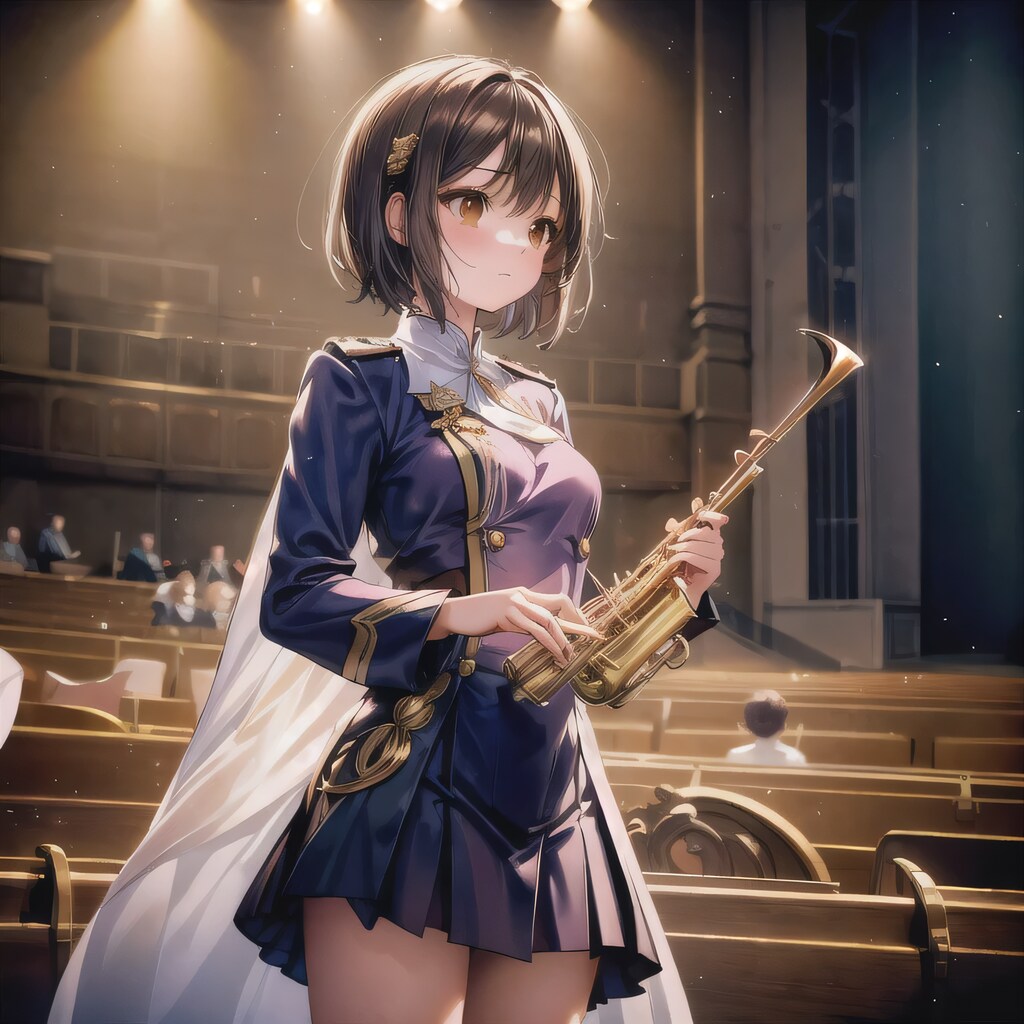 茶髪ボブでブラスバンドの少女４