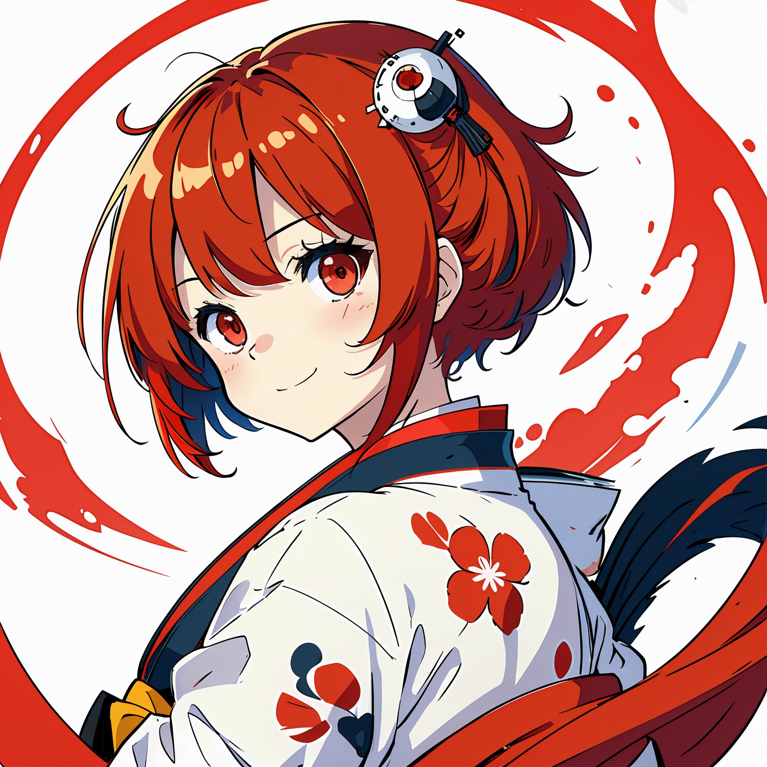 【和 - 着物】赤髪の少女 - 弐
