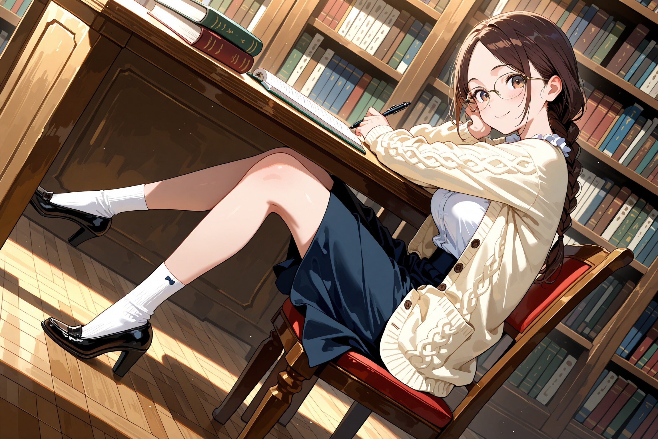 市立図書館の司書 | の人気AIイラスト・グラビア