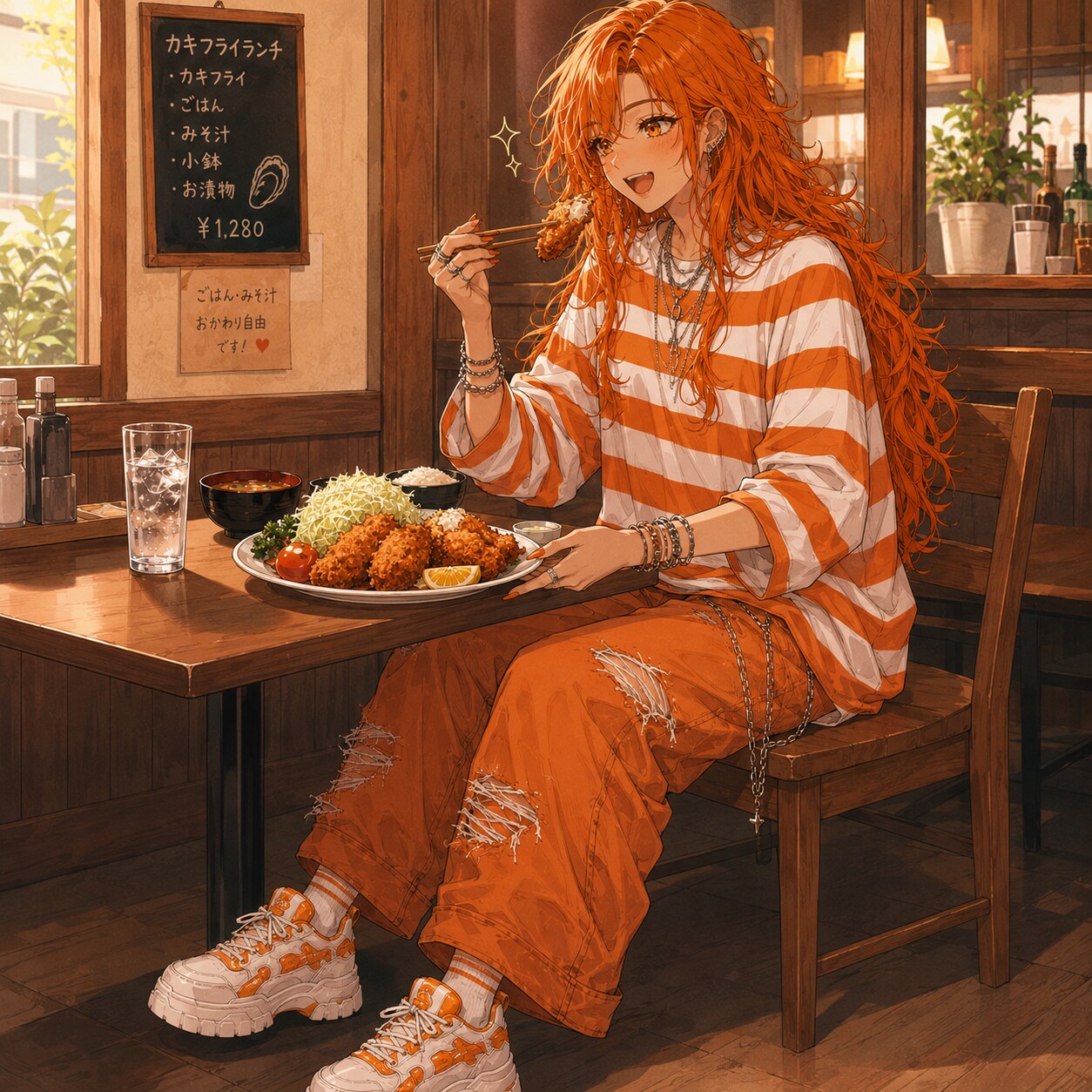 カキフライランチ（ママレンジ） | の人気AIイラスト・グラビア