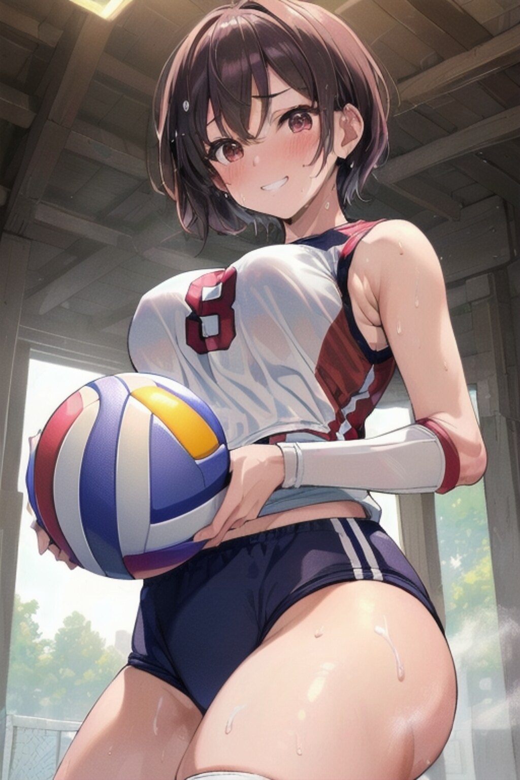ドヤ顔?バレー部員