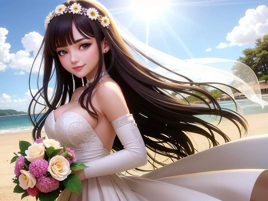 あじさいブーケの花嫁