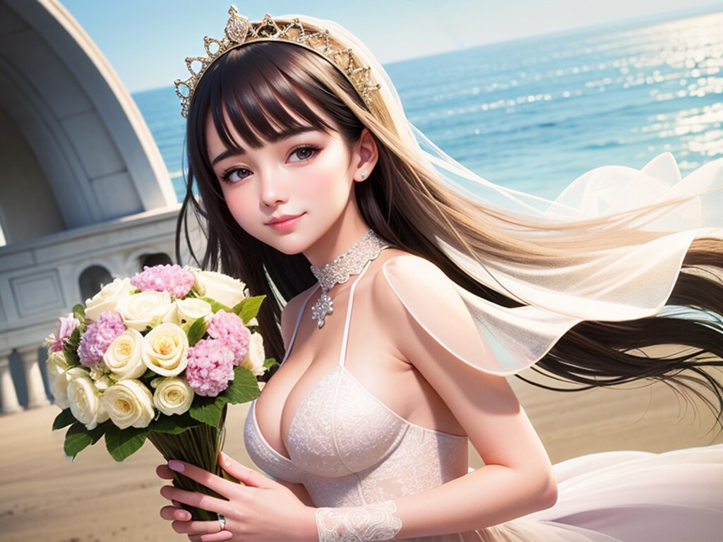 あじさいブーケの花嫁