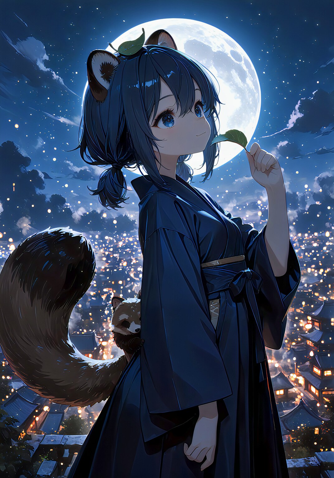 月夜のたぬき蒼依