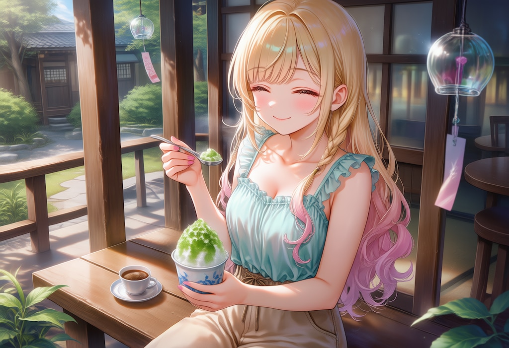 縁側でひんやり