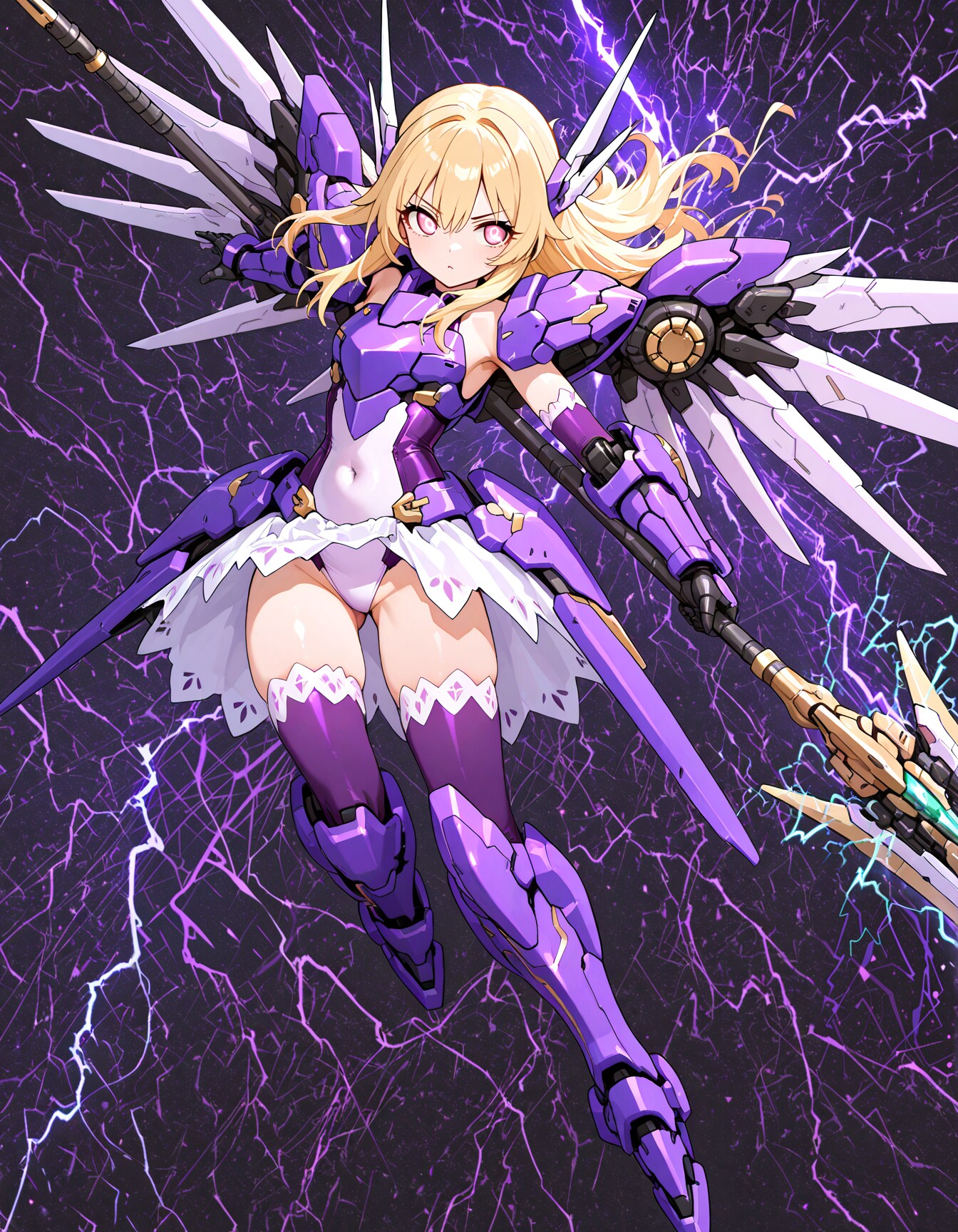 闇を裂く紫電の槍