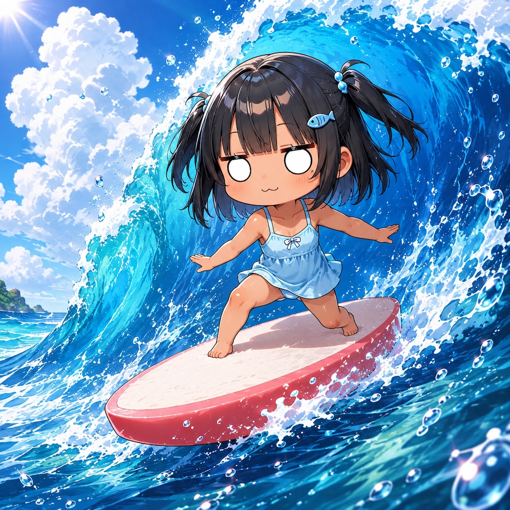 サーフィンしているこなつちゃん