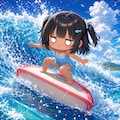 サーフィンしているこなつちゃん 3枚目