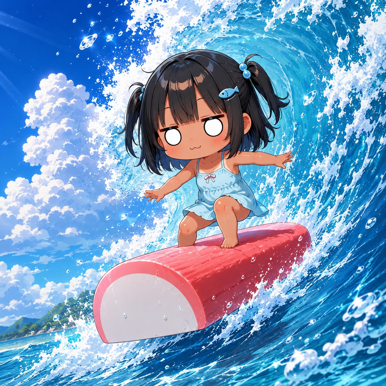 サーフィンしているこなつちゃん