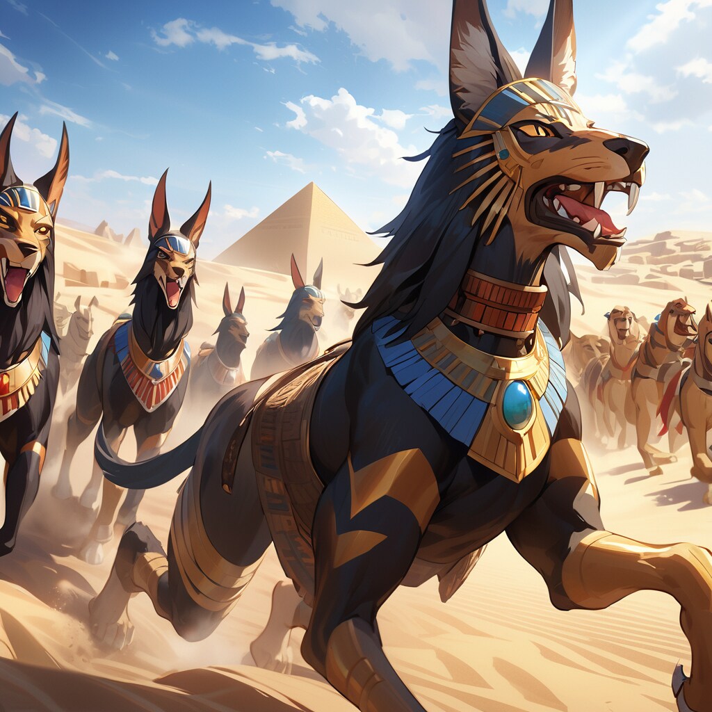 アヌービス風ジャッカルの群れ