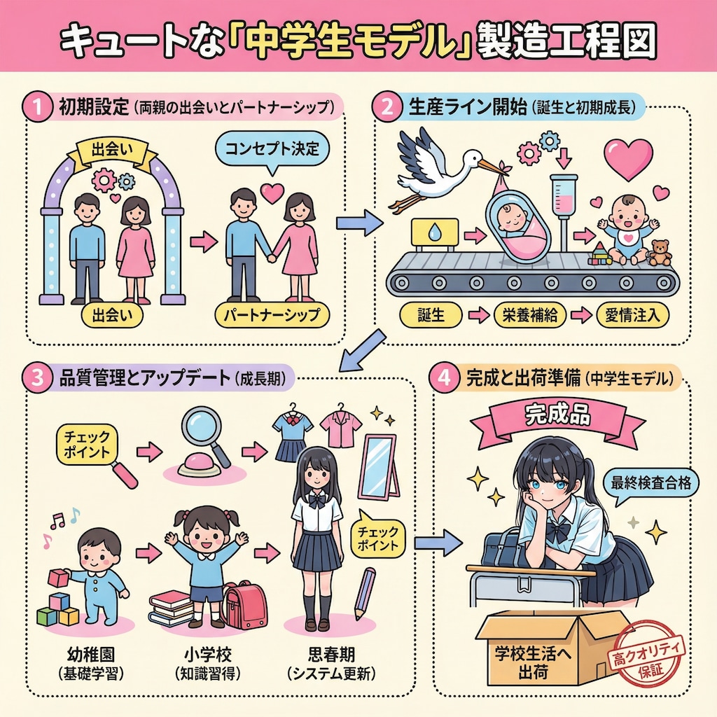 女子中学生製造工程図
