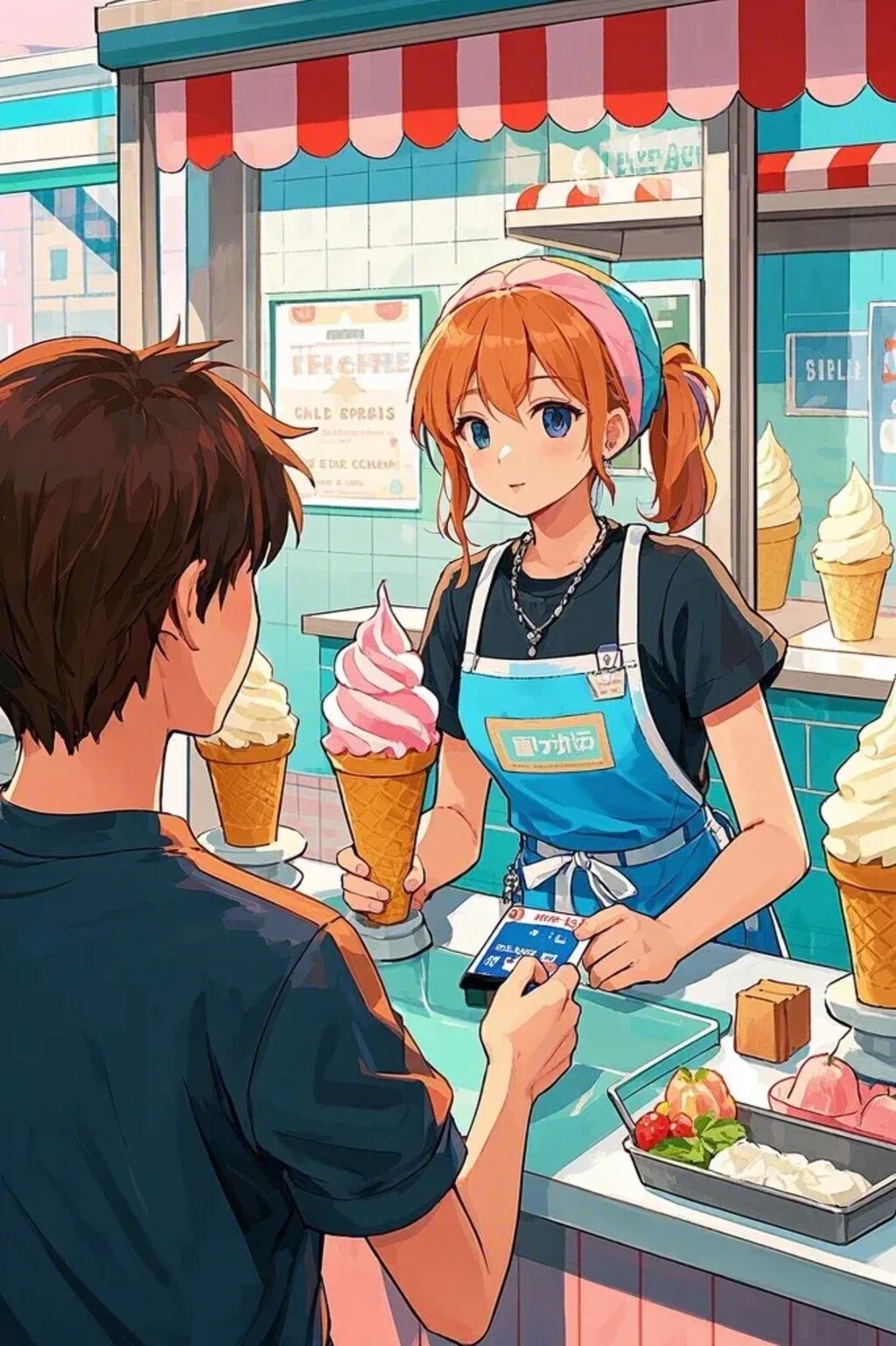 ソフトクリーム屋の女の子