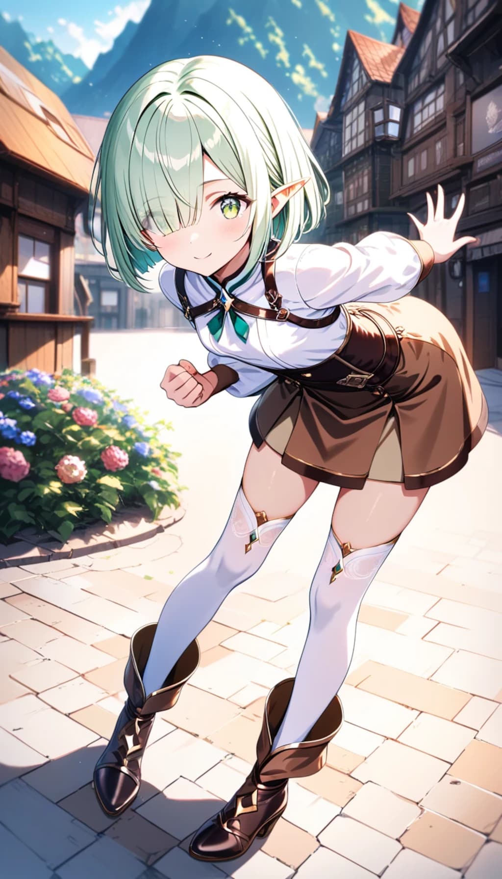 異世界DAYS『ここが町です。冒険者ギルドですか？　案内しますよ！』＆『ここが冒険者ギルドです。今日はありがとうございました。ではまた』