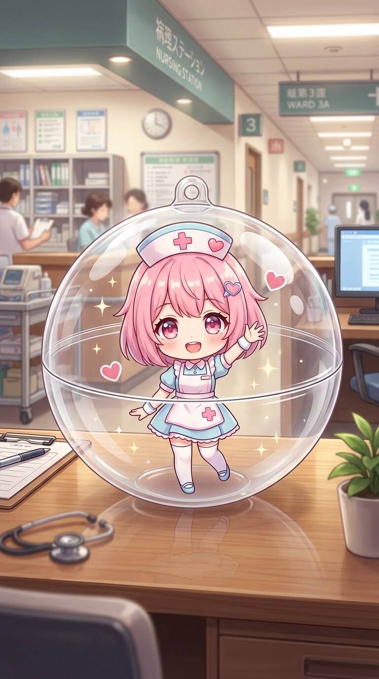 ナース服姿のPRISMちゃんをカプセルに入れたよ | の人気AIイラスト・グラビア