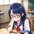 本を読んでるメガネの子 3枚目