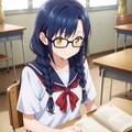 本を読んでるメガネの子 5枚目
